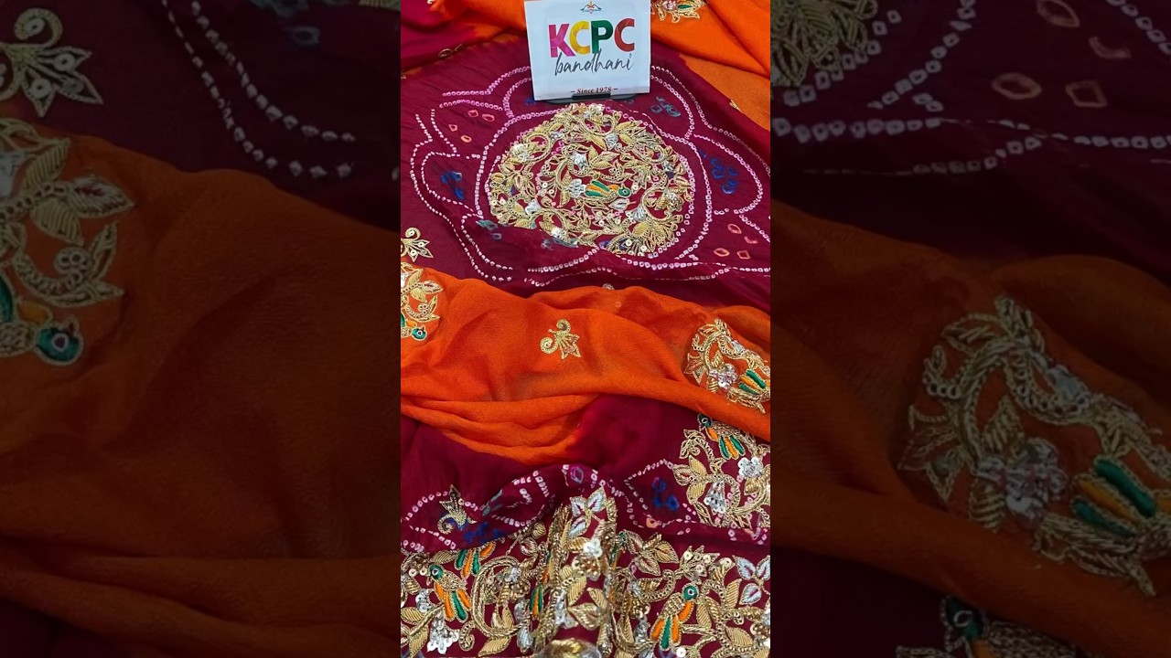 🔥 Rajasthani Marwadi Traditional Pure Ojariya Bandhej Zardoji hand Gotapatti Work Piliya
