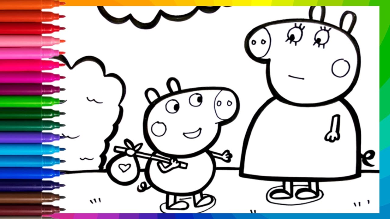 How To Draw Peppa Pig Family | Draw George Pig and Mummy Pig From Peppa Pig