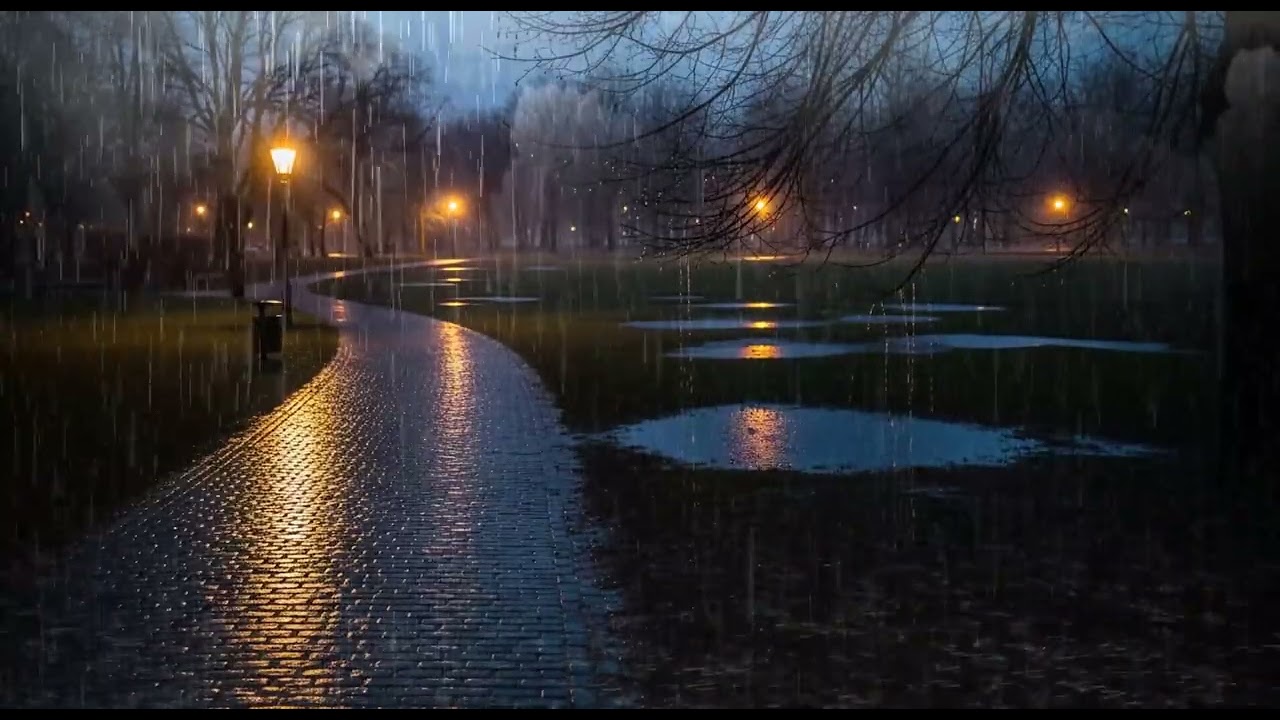 Easy Sleep Audio ⚡ Continuous Rainfall & Thunder