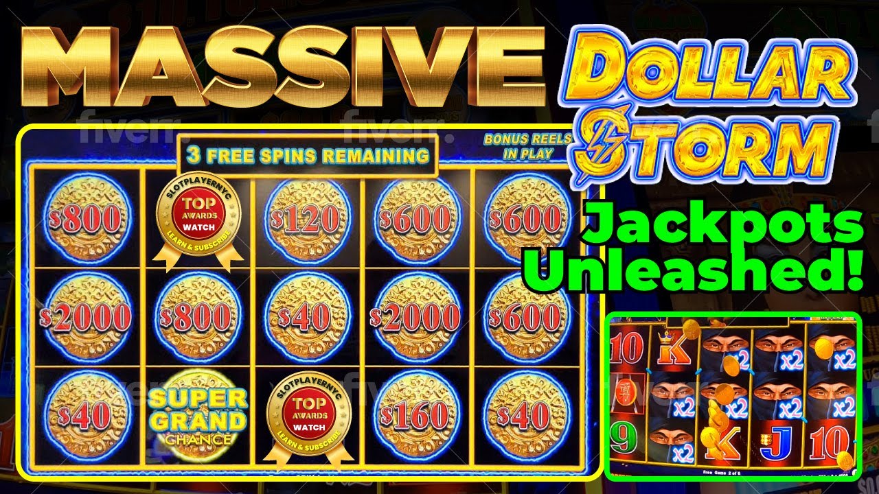 DOLLAR STORM $40 BET BIG SLOT JACKPOT at Foxwoods !  20K+ in JACKPOTS, Super Grand, Dragonlink.