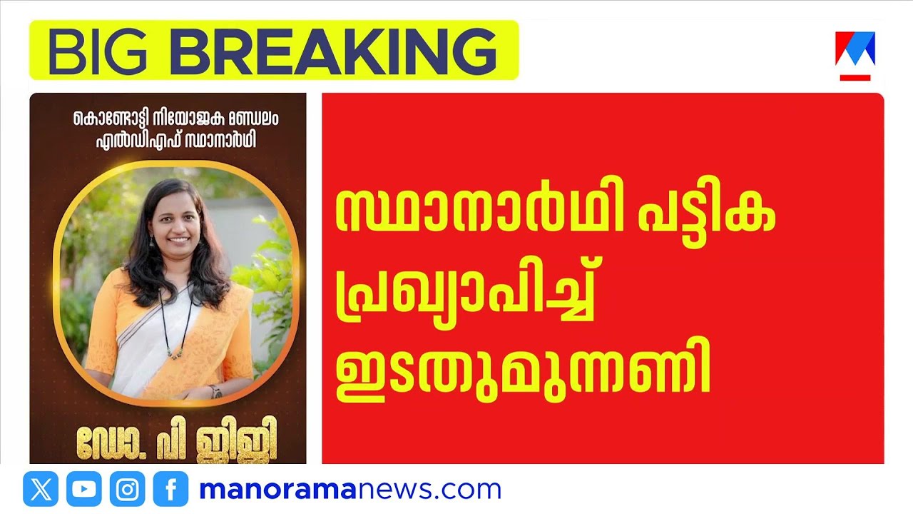ഒഴിച്ചിട്ട സീറ്റുകളില്‍ സ്ഥാനാർഥി പട്ടിക പ്രഖ്യാപിച്ച് LDF | LDF