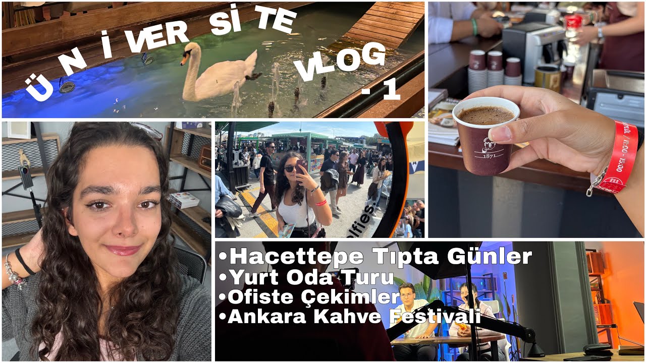 UNİ VLOG| hacettepe tıp’ta günler, yurt oda turu, ofiste çekim, kahve festivali #tıpfakültesi #vlog