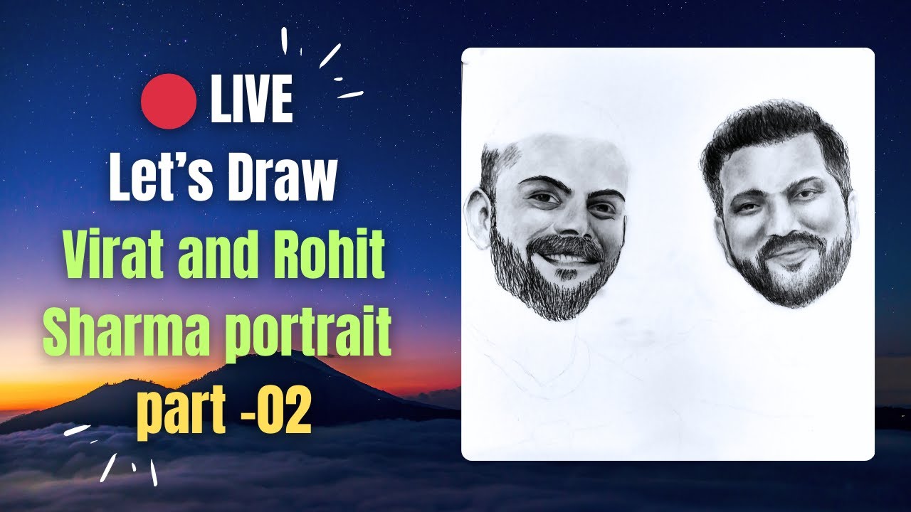 Virat Kohli Face Shading LIVE | Virat & Rohit Portrait Series | Pencil Art Part 2