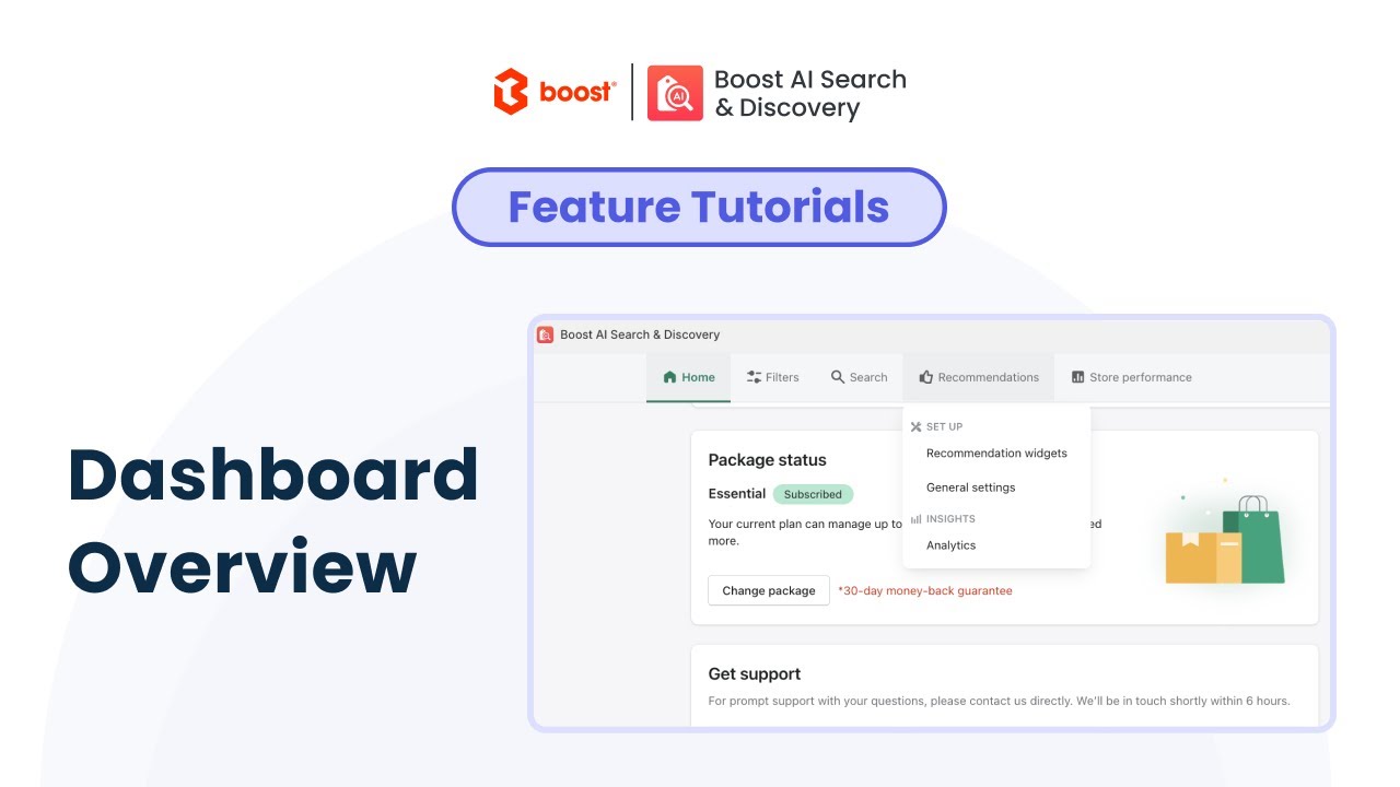 Dashboard Overview of Boost AI Search & Discovery | Shopify App by Boost Commerce