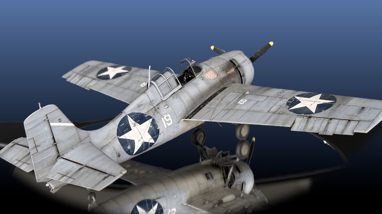 Wildcat F4F-A early 1/48 WWII Montage et vieillissement model