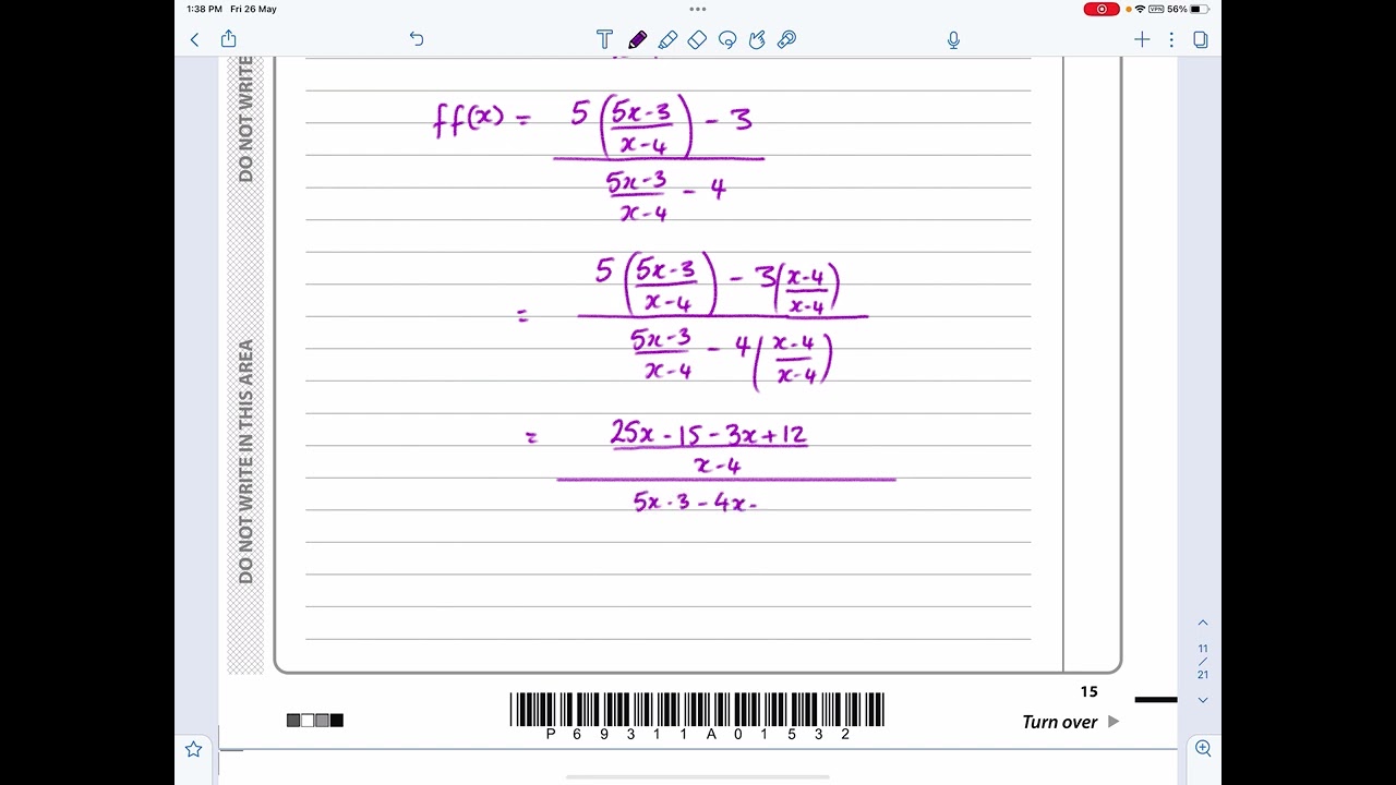 IAL Edexcel Jan 2022 P3, Q6, Functions and Graphs, Differentiation, Quotient Rule, Peters, WMA13/01
