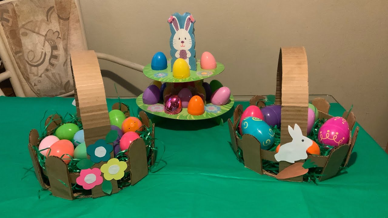Como hacer estas canastas o cestas para pascua facil paso paso ( DIY easter basket🧺 🐰
