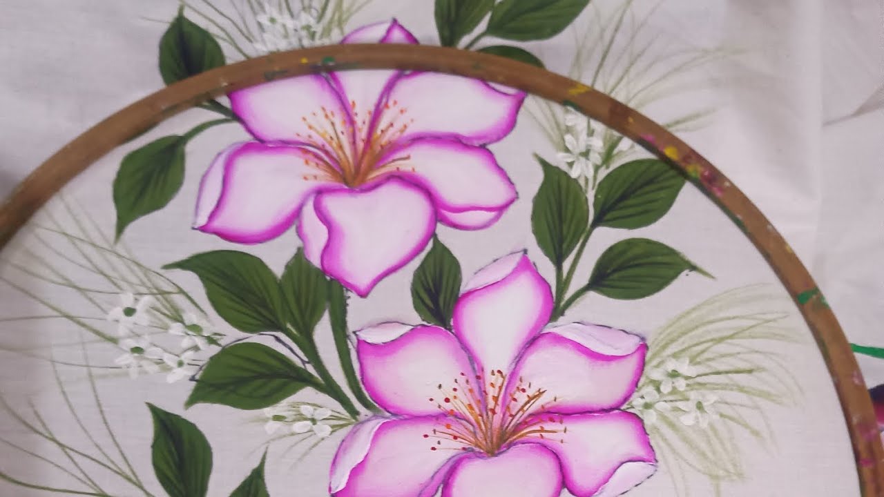 Beautiful flowers painting #designe easy and simple flower #new tutorial #flowerpainting 