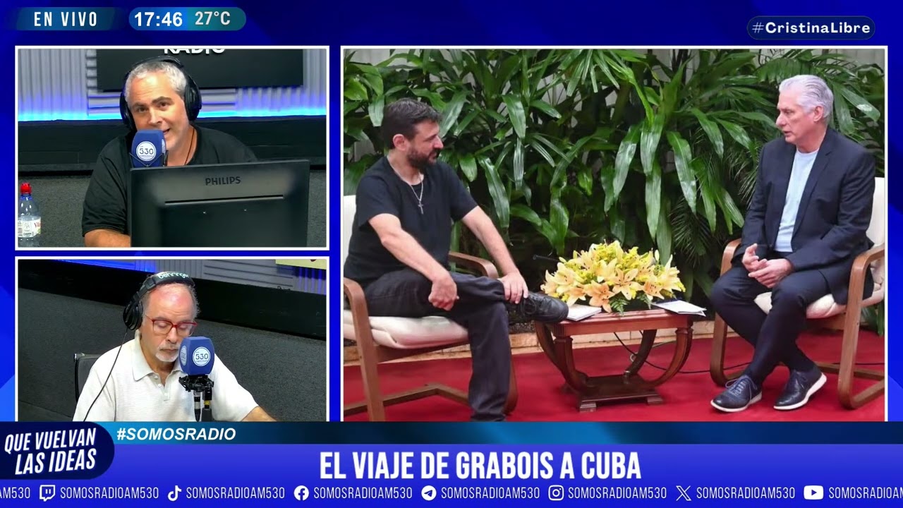 GRABOIS JUNTO a DÍAZ-CANEL y SILVIO RODRÍGUEZ en CUBA - QUE VUELVAN LAS IDEAS - AM 530