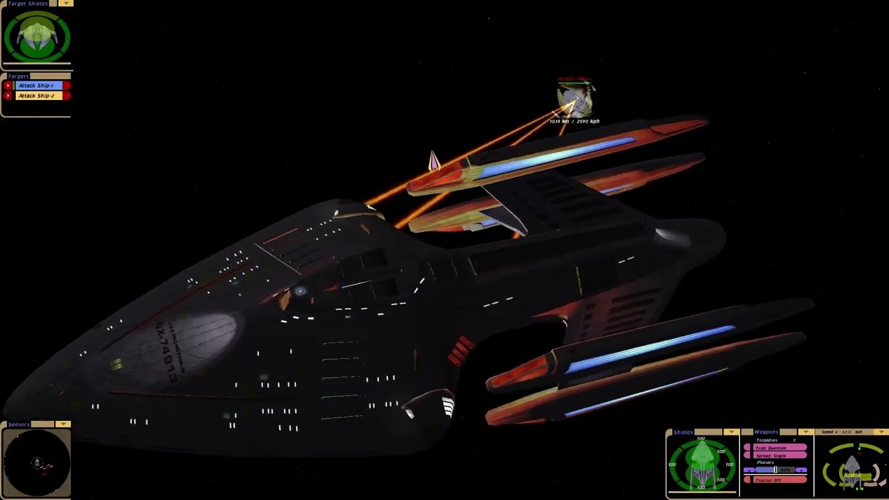 Federation Prometheus vs 2 Aftermath Dominion Attack Ship |KM| Star Trek Bridge Commander