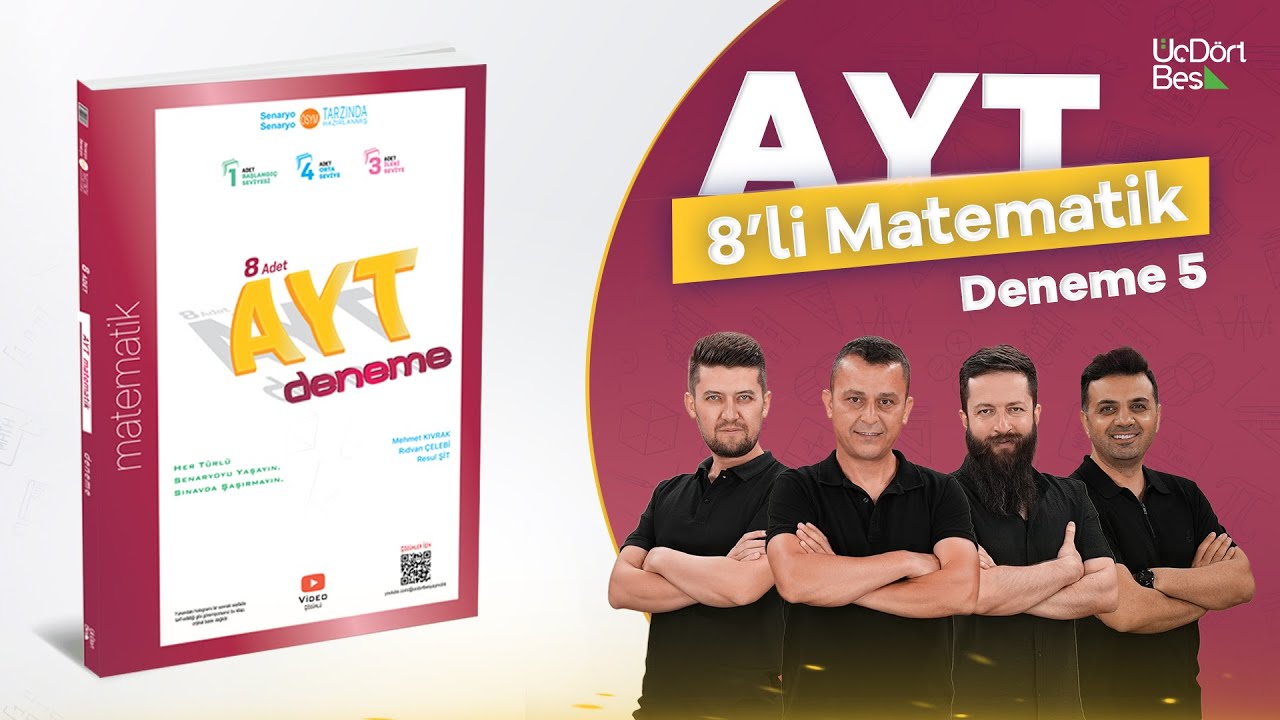 345 YAYINCILIK 8'li AYT Matematik Denemeleri 2025 | 5.DENEME