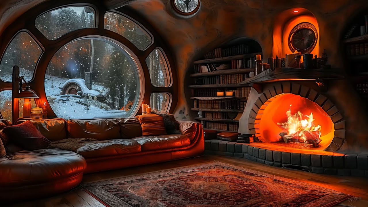 1 HOUR Cozy Winter Living Room ❄️🔥 | Fireplace Ambience 