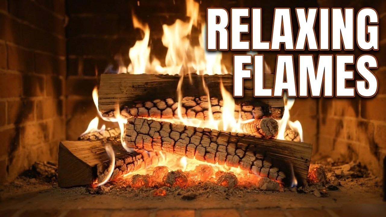 Cozy Fireplace Night Ambience | Crackling Fire Sounds for Relaxing Sleep