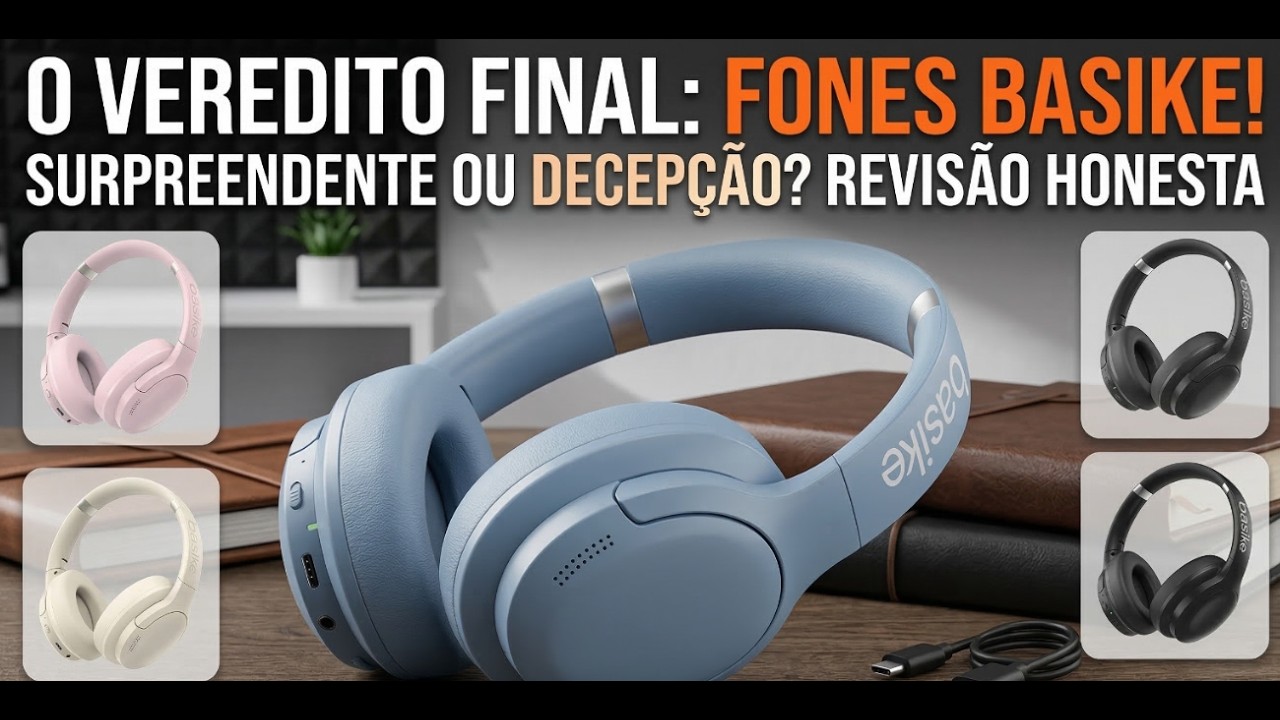Esse Fone Bluetooth Barato Tem ANC! Basike Headphone Review Completo 2026
