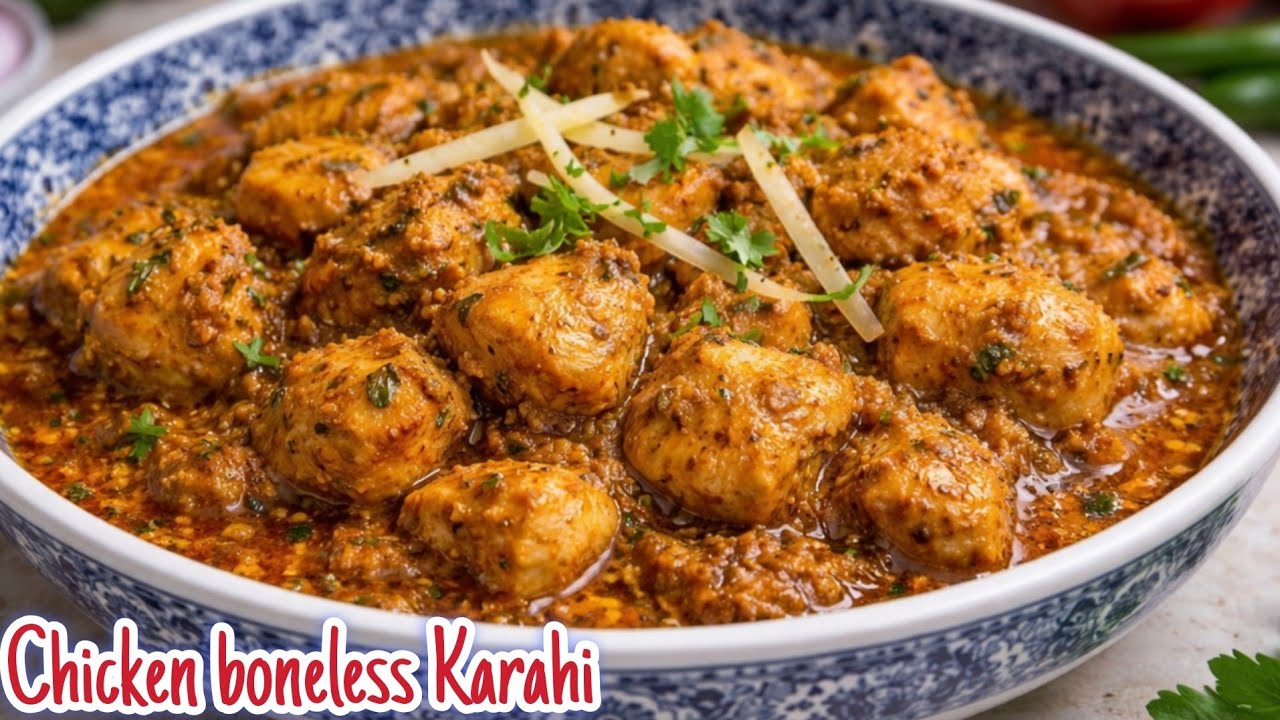 Chicken Boneless Karahi Restaurant Style| Creamy and Tasty #chickenkarahi #bonelesschickenkarahi 