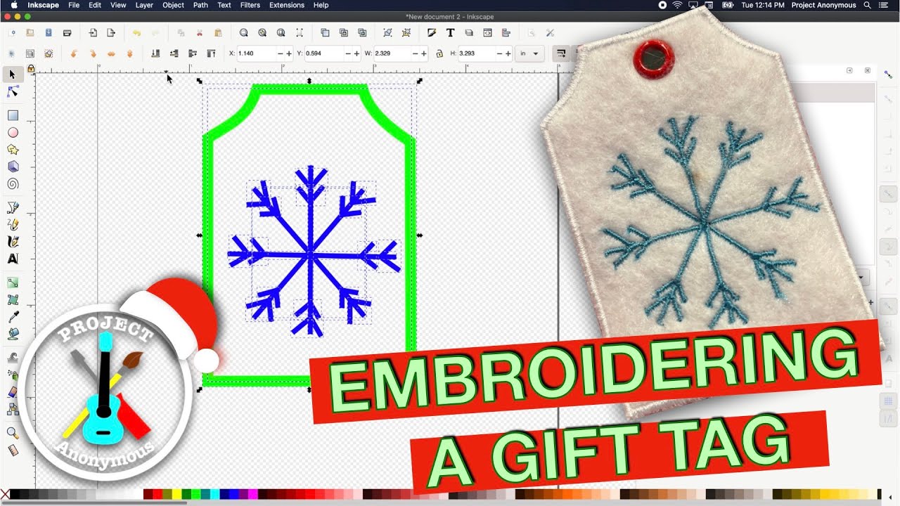 How to Design & Embroider a Custom Gift Tag
