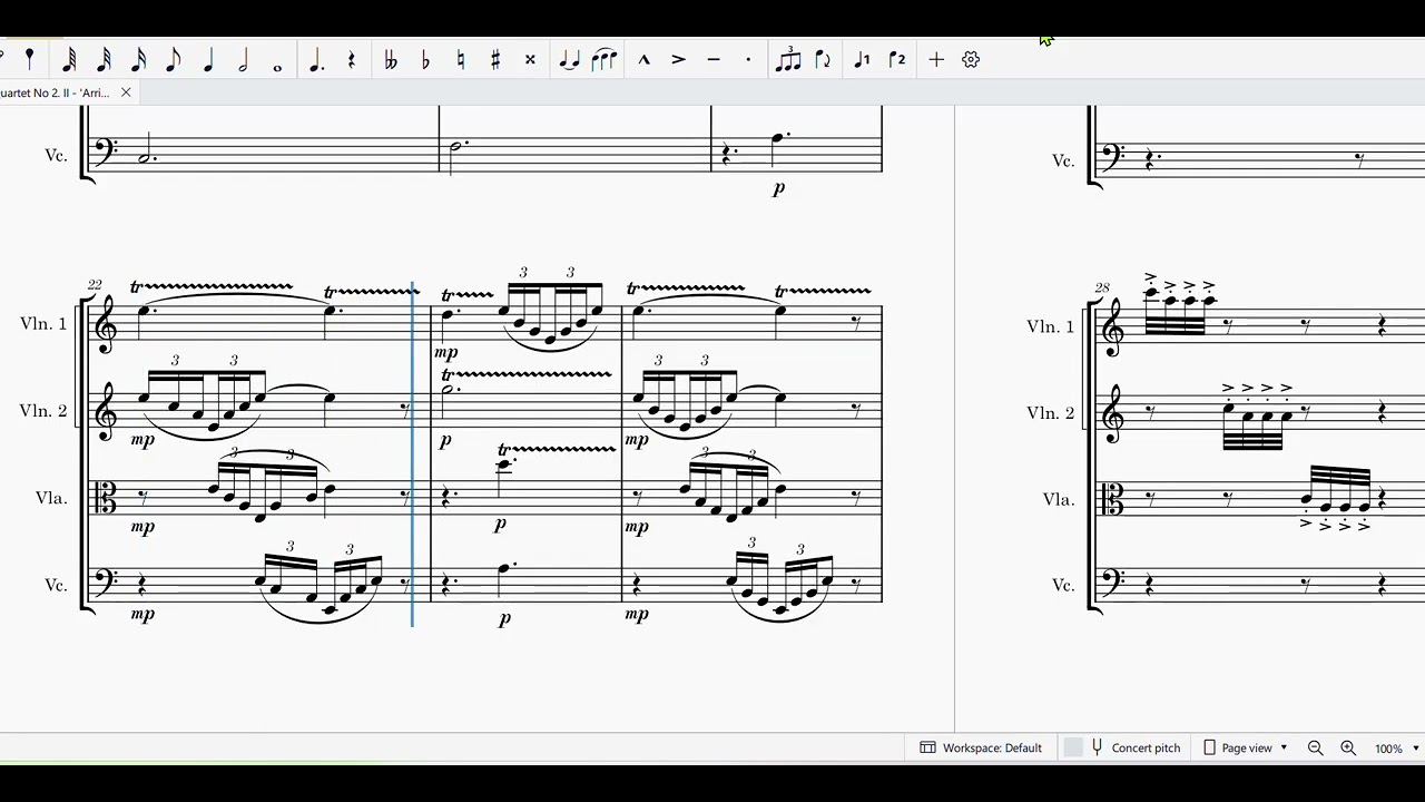 String Quartet No.  2.  II Arriving