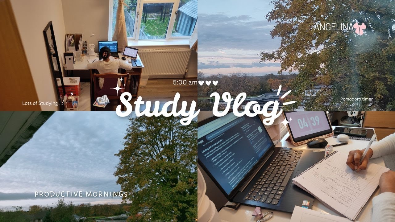 Study vlog 🤍|5:00 am| study mornings,⏰ coffee☕, shopping🛍️, lots of work to done💻