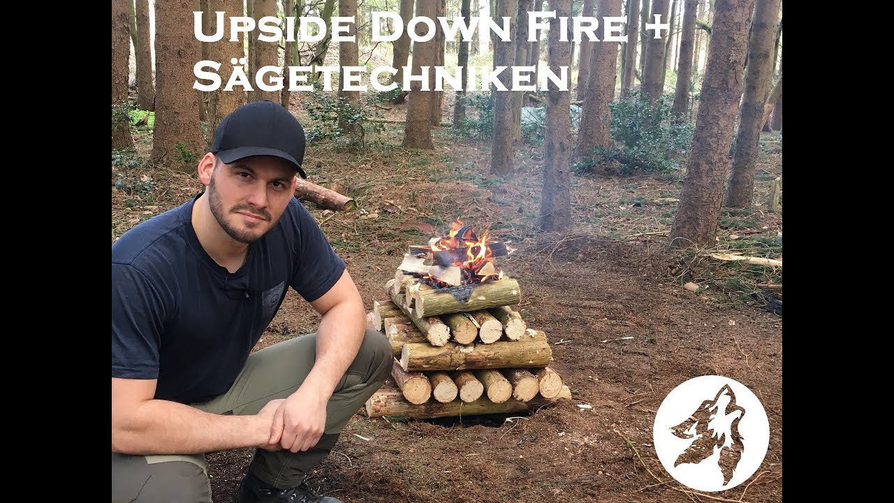 Upside Down Feuer | Kein Feuerholz nachlegen | Sägetechniken