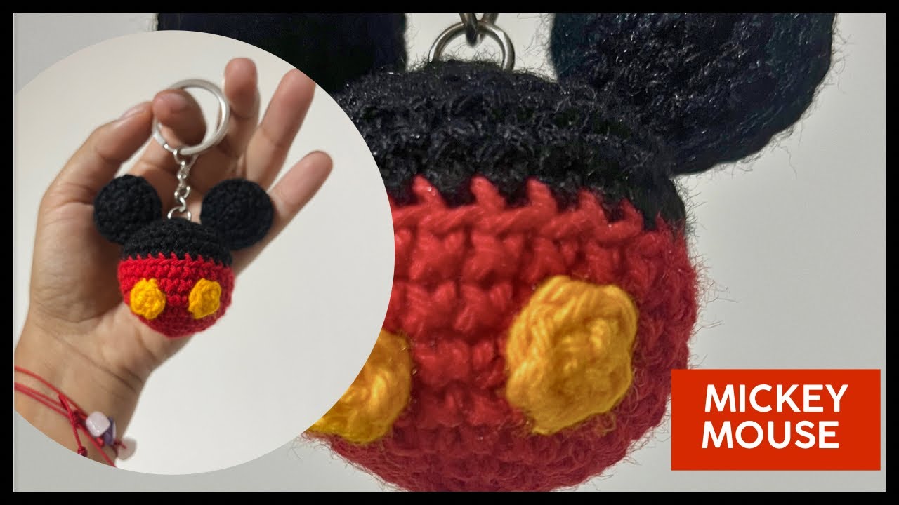 En 3,2,1 llavero Mickey Mouse tejido a CROCHET| DIY | fácil y rápido de tejer