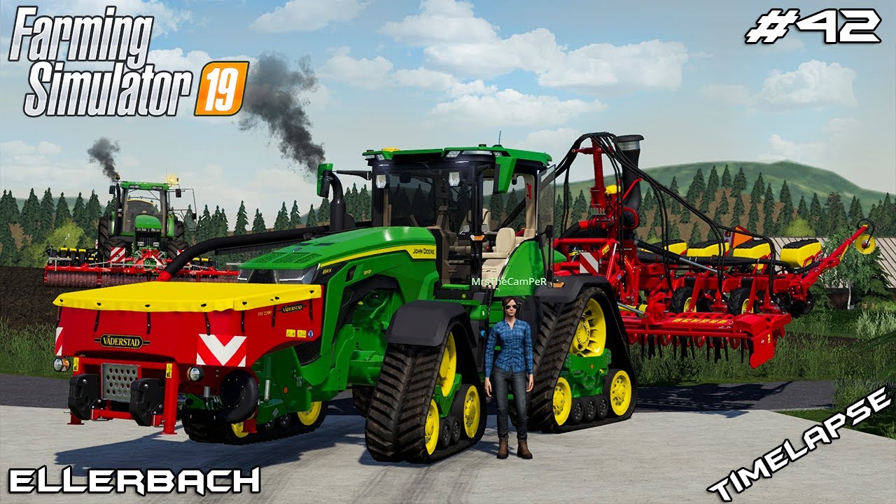Planting w/ John Deere 8RX & MrsTheCamPeR | Animals on Ellerbach | Farming Simulator 19 | Episode 42