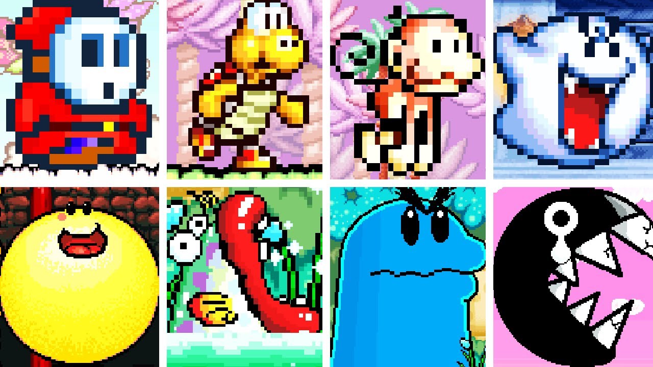 Yoshi's Island DS - All Enemies (Museum)