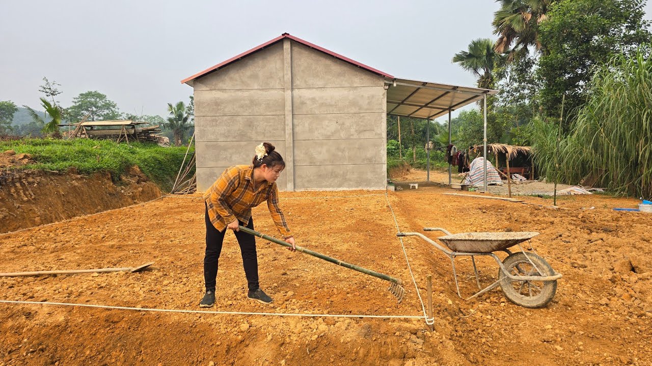Level the kitchen floor and build a bamboo chicken coop at the new housing area