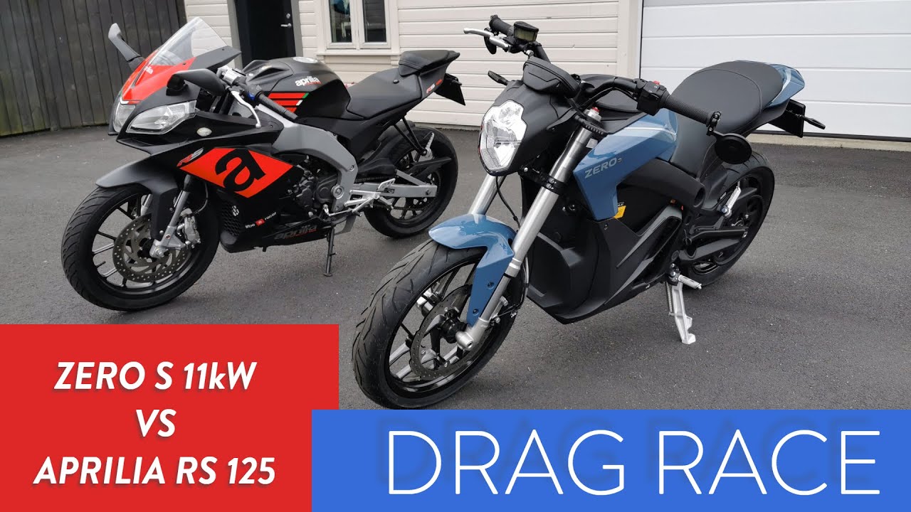 Zero S 11kW VS Aprilia RS 125 | Small drag race