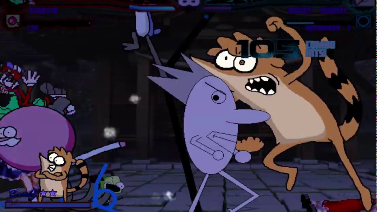 Mugen Request Marvin, Zim, Reimu, Sakuya vs Dooby Dummy, Nanarman, Mordecai, Rigby