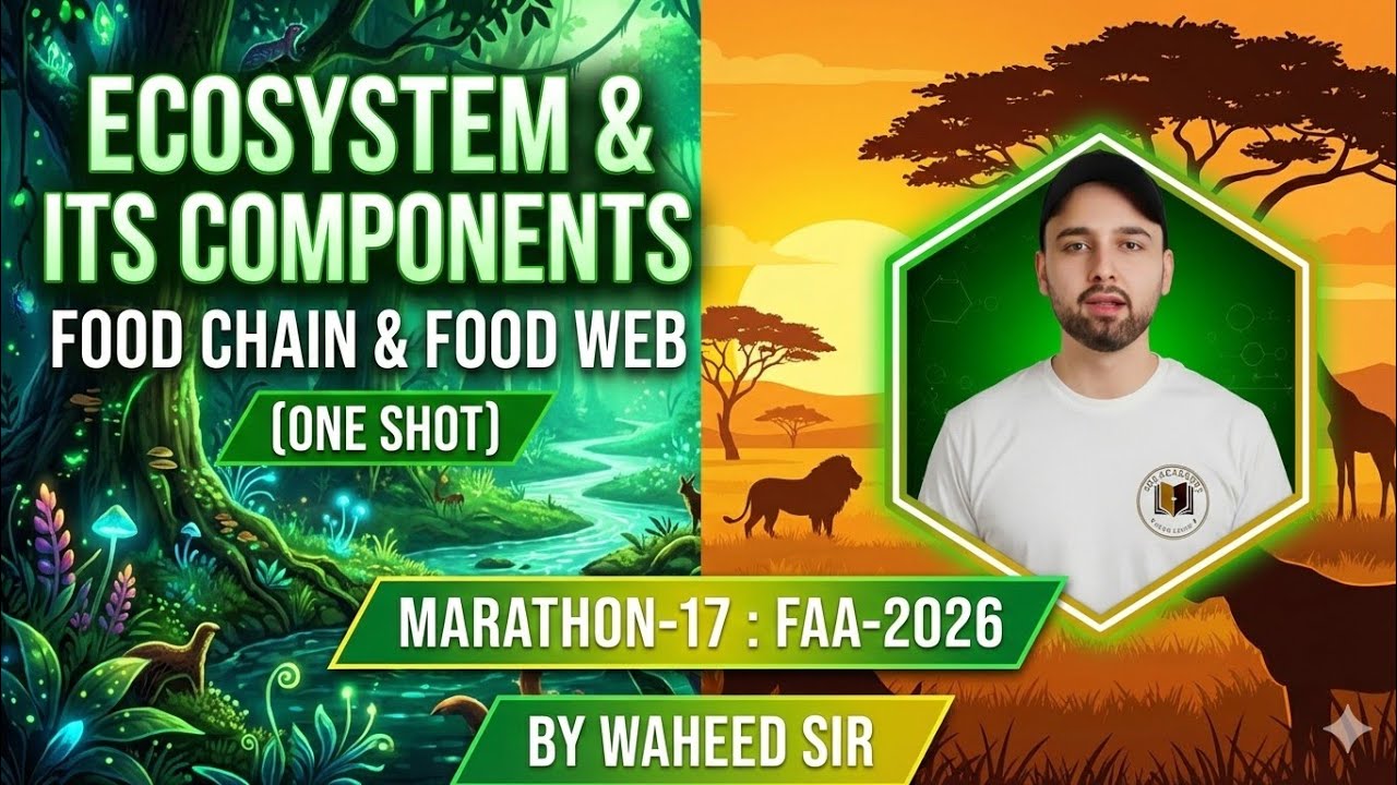 MARATHON -17 || FAA 2026 |  ECOSYSTEM | COMPONENTS + FOOD CHAIN + FOOD WEB | ONE SHOT #wsacademy