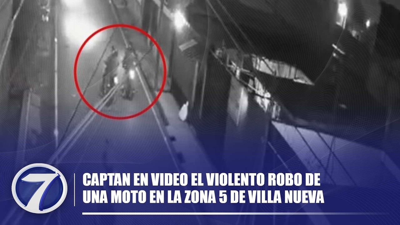 Captan en video el violento robo de una moto en la zona 5 de Villa Nueva