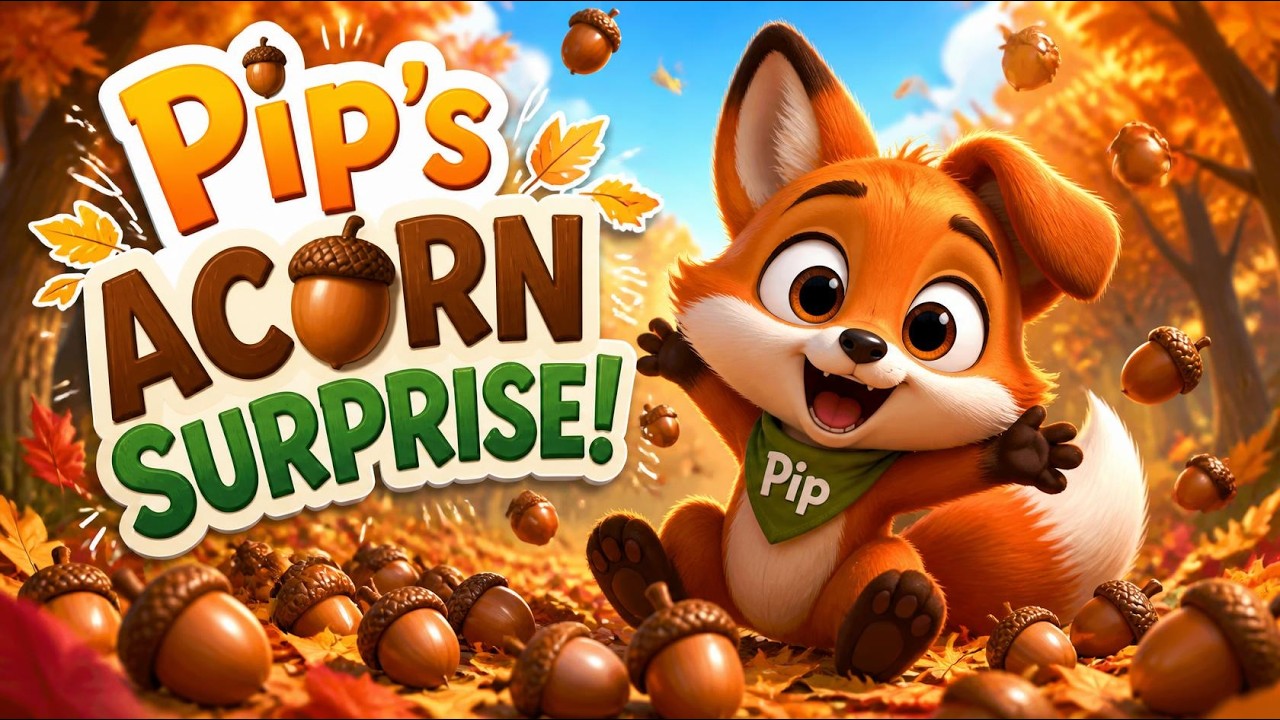 Animated children's story about Pip the Fox and the Missing Acorns  A small friendly orange fox with