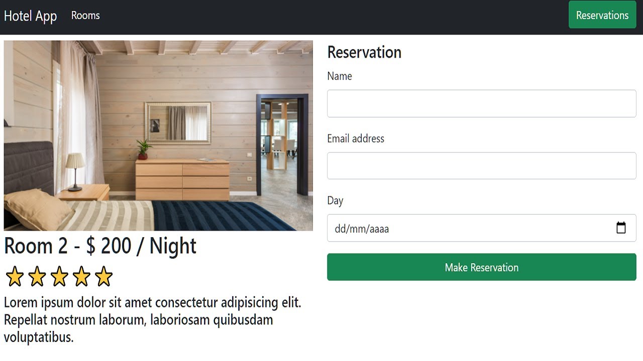 Hotel App | Vuex | Composition API | Bootstrap | UUID