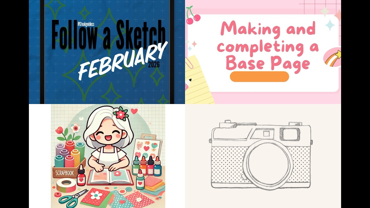 Making and completing a base page. Follow a sketch Feb #scrapbookinglayout  #basepage #scrapbook