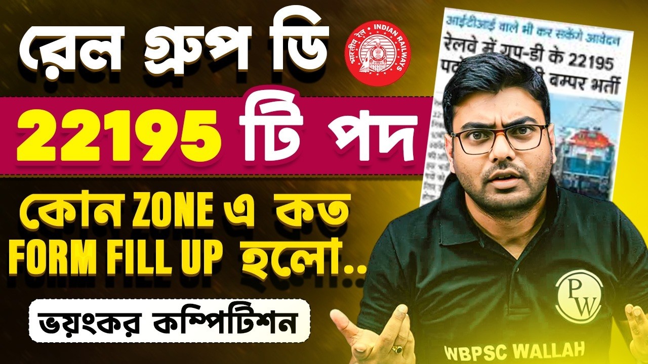 RRB Group D 22195 Vacancies 2026 | Zone Wise Form Fill Up Data & Competition Analysis | RRB Group D