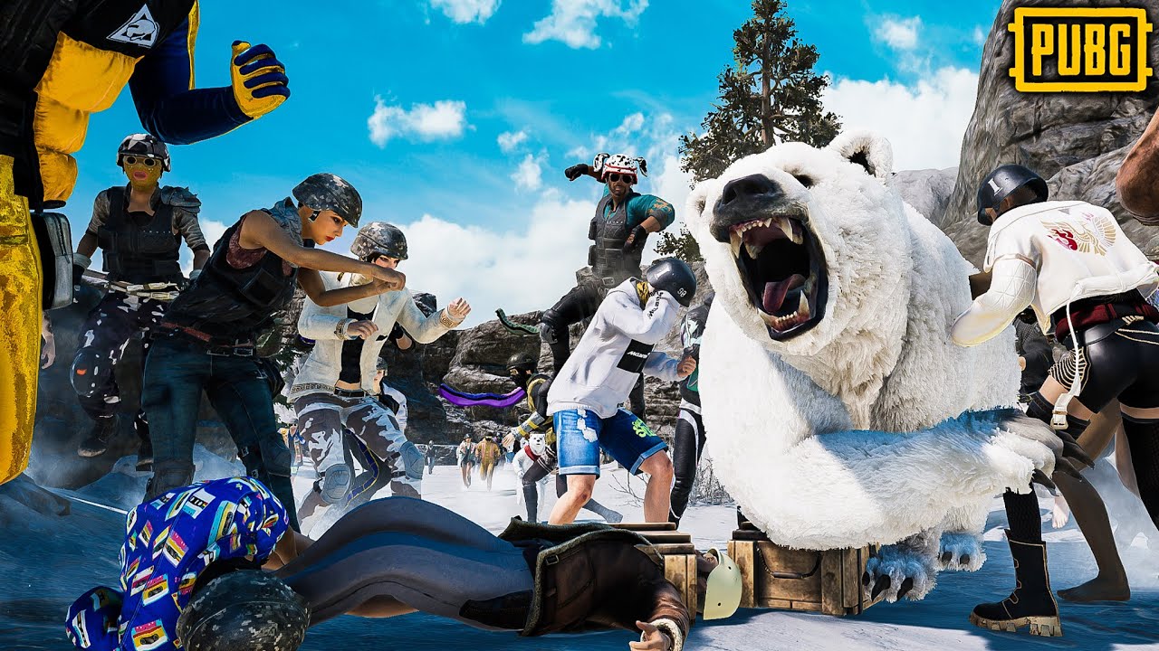100 Players FIST FIGHT vs BEARS! - PUBG