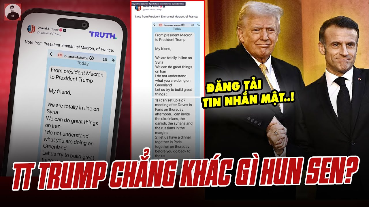TT TRUMP ĐĂNG TẢI CUỘC NÓI CHUYỆN KÍN VỚI TT MACRON: SAO LẠI KHÔNG KHÁC GÌ ÔNG HUNSEN THẾ NÀY