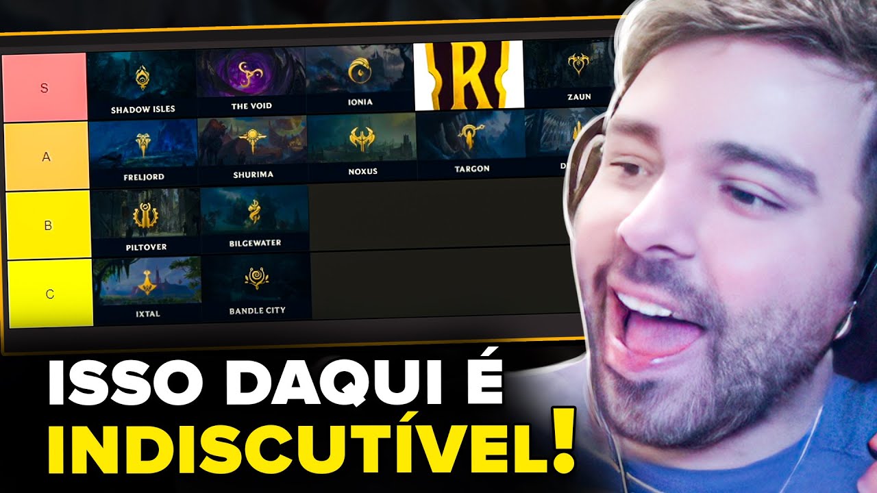 QUAIS SÃO as MELHORES REGIÕES do UNIVERSO de LOL? MINERVA FAZ A TIERLIST!