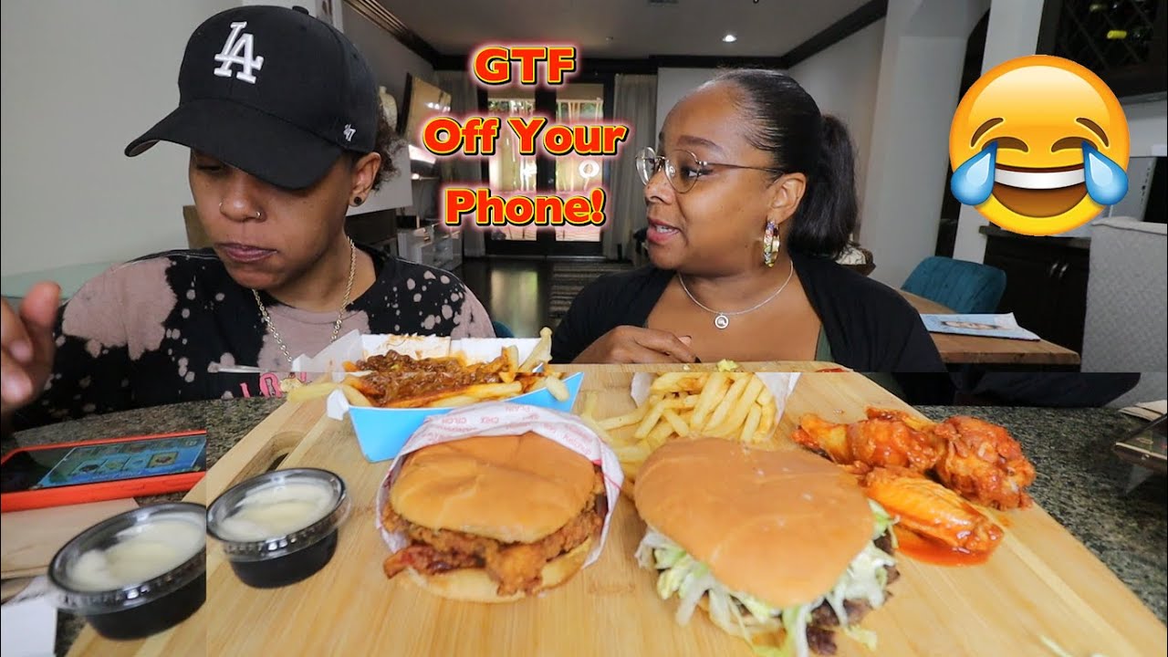 ON MY PHONE THE ENTIRE VIDEO PRANK + FATBURGER'S NEW MIKE'S HOT HONEY CHICKEN SANDWICH!