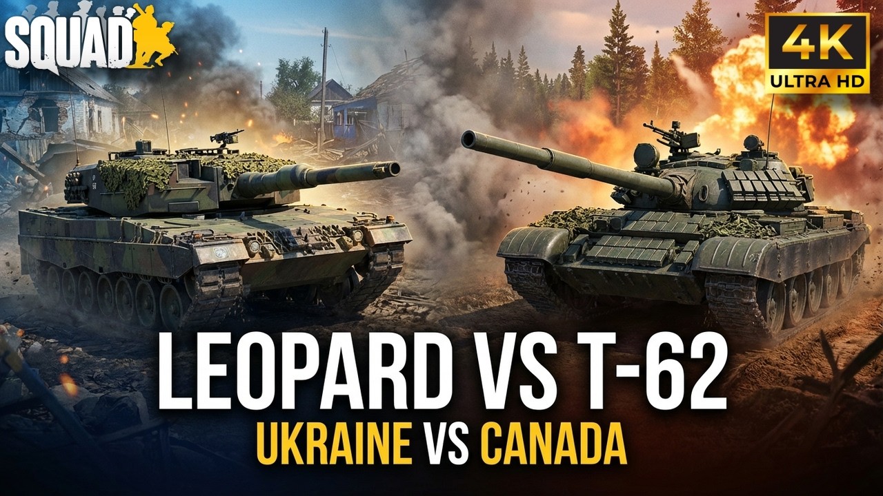 When Leopard Meets T-62… Ukraine vs Canada Warzone | SQUAD 4K