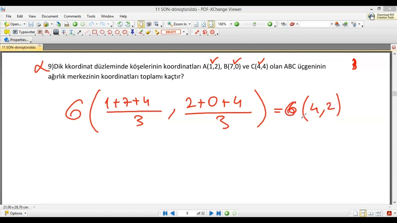 11.SINIF ANALİTİK GEOMETRİ SORU ÇÖZÜM###1