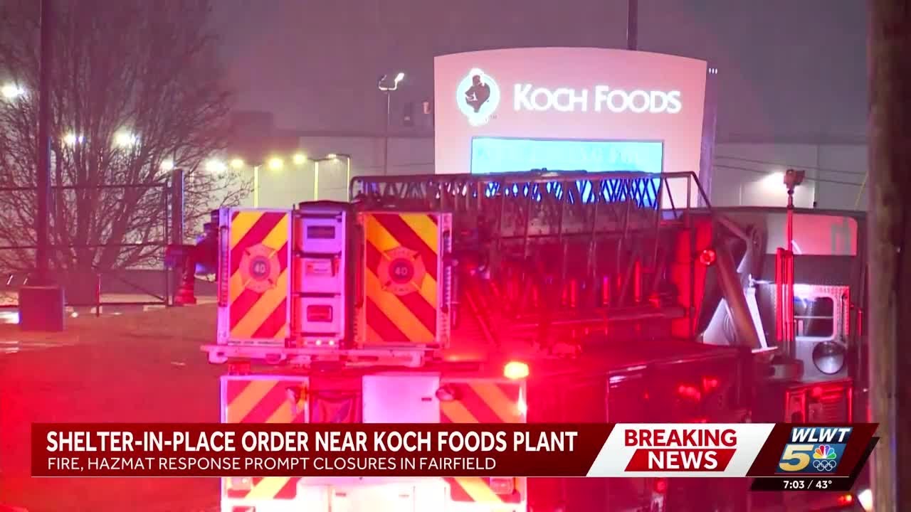 Shelter-in-place lifted after fire near Koch Foods Plant