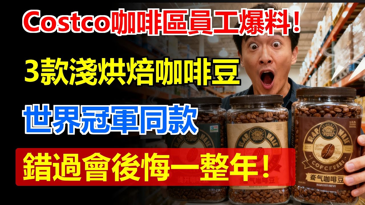 Costco咖啡區員工爆料！這3款淺烘焙咖啡豆是世界冠軍同款，香氣十足！錯過會後悔一整年！