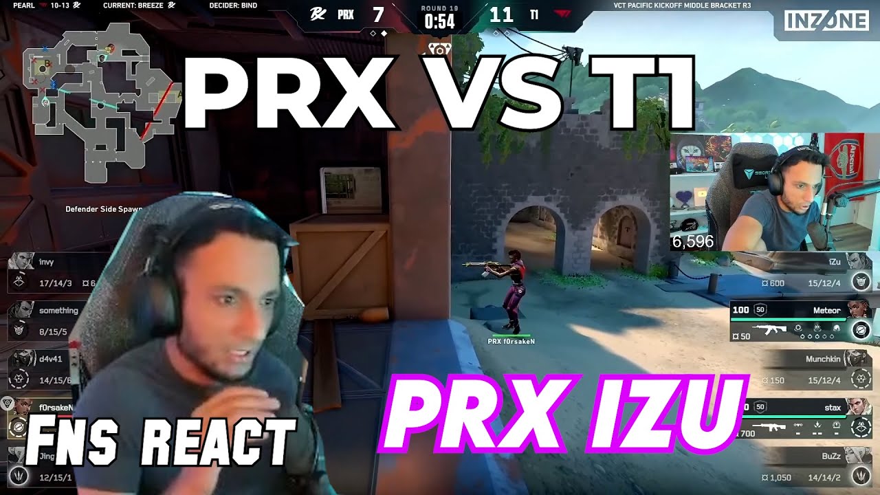 FNS React PRX VS T1 VCT 2026 PACIFIC