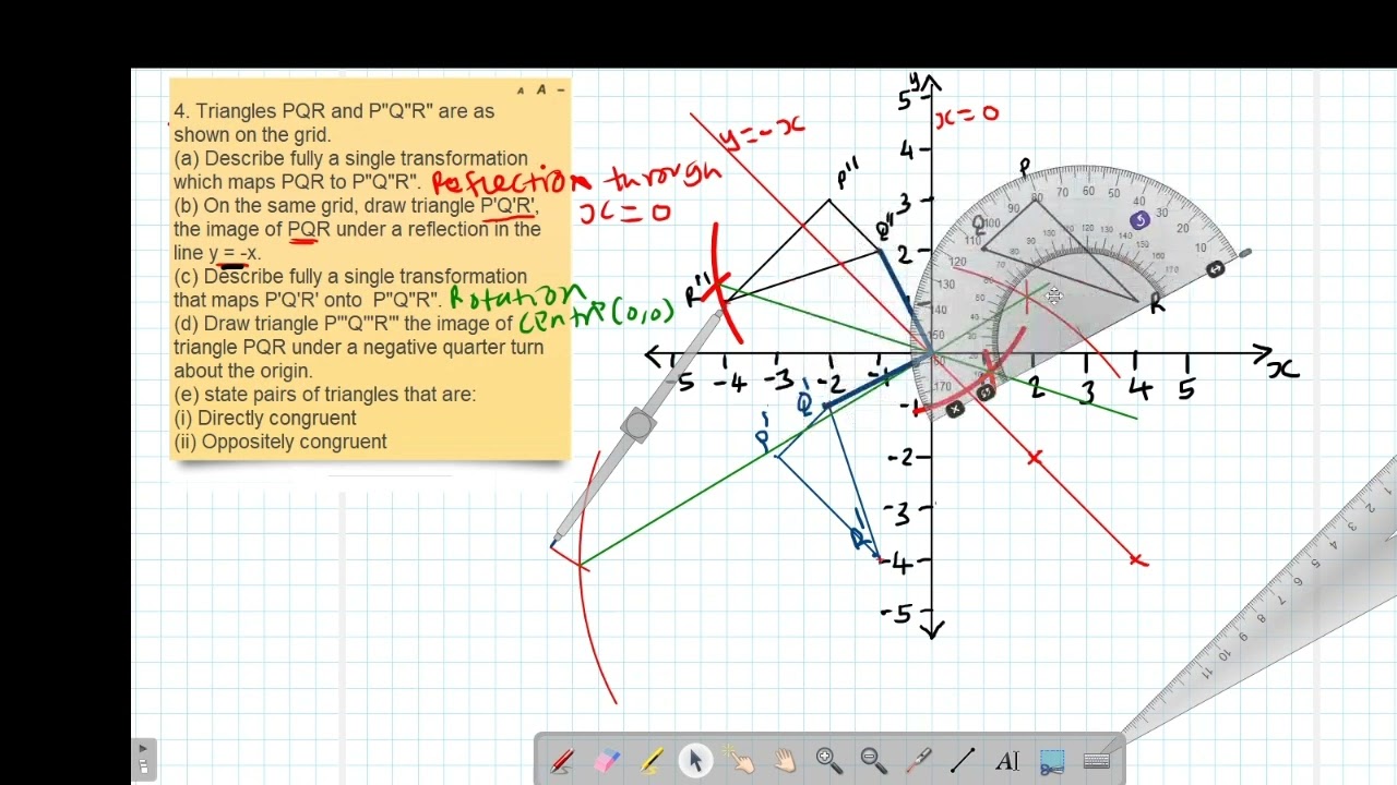 ФОРМА 2: ПРЕОБРАЗОВАНИЯ: УРОК 4 (KCSE 2006 PP1 № 18 ОТРАЖЕНИЕ, ВРАЩЕНИЕ И КОНГРУЭНТНОСТЬ)