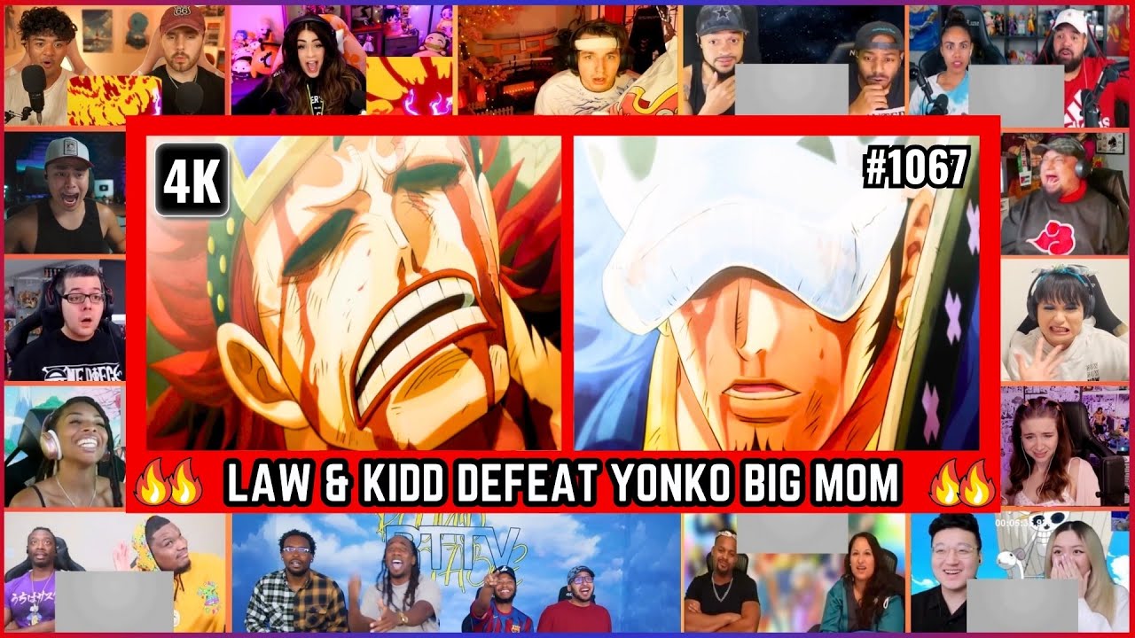 🔥🔥LAW & KIDD DEFEAT BIG MOM MEGA REACTION MASHUP - One Piece Episode 1067 Mega Reaction Mashup