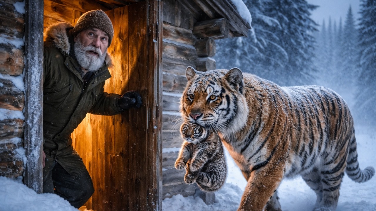 A Tigress Brought Her Cub to an Old Man’s Door at -45° in the US, What Happened Next Is Unbelievable