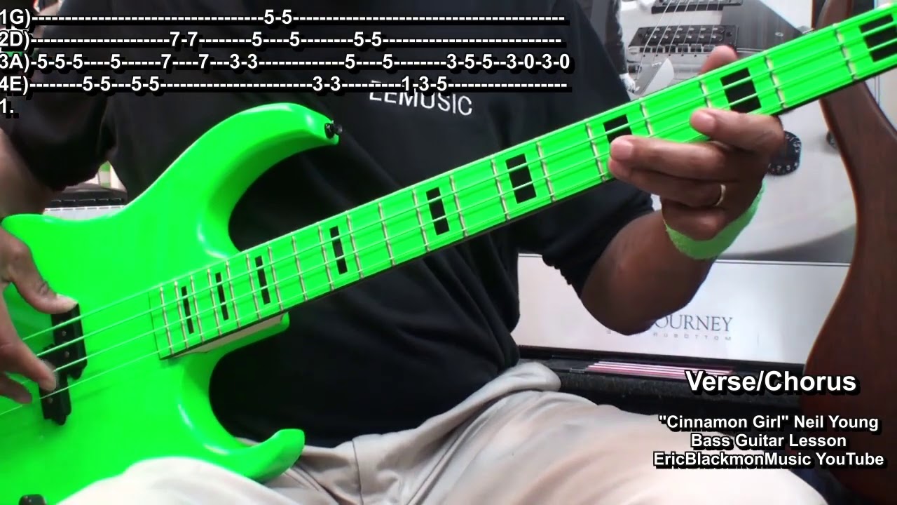 CINNAMON GIRL Neil Young Bass Guitar Lesson Tutorial @EricBlackmonMusicBASS