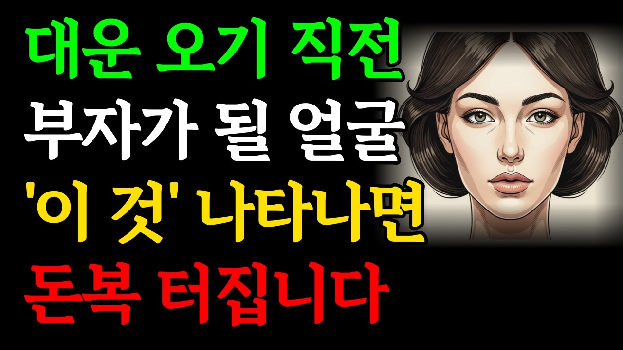 재물운이 좋아지고 대운이 터지기 직전 얼굴에는 꼭 '이 것'이 생깁니다ㅣ돈복 터져 대박나고 말년복 좋은 부자 얼굴ㅣ돈이 따르는 관상｜금전운 말년운 재물복 징조 부잣집 재벌 신호