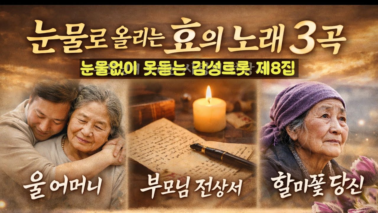[K-Trot제8집] 눈물없이 못듣는 어머니노래｜부모(효)를 노래한 3곡 | 울 어머니| 부모님 전상서| 할미꽃 당신 | #효트롯#감성트롯#눈물나는노래#부모님생각나는노래#어머니